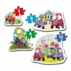 Clementoni My First Little Tikes Enfant-boîte de 4 Puzzles 3, 6, 9 et 12 pièces -fabriqué en Italie, 2 Ans et Plus, 20832, 