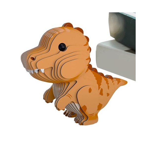 Livpuss Puzzle de Dinosaures pour,Puzzles de Dinosaures pour,Jouet de Puzzle de Raptor de stégosaure en Papier 3D | Jouet édu