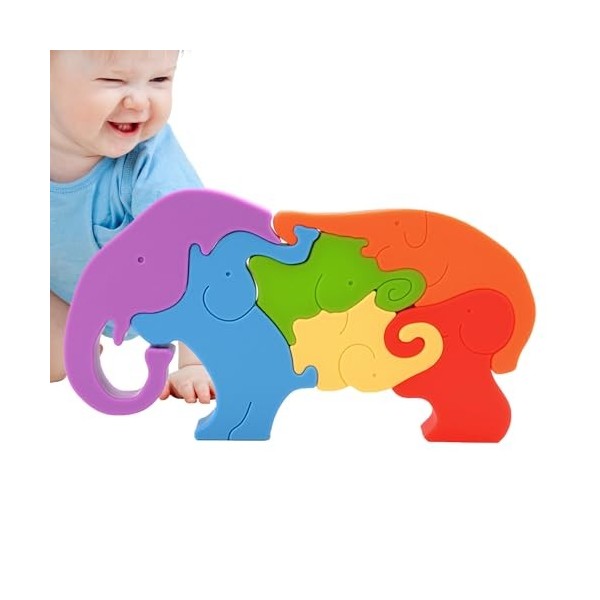 Gruwkue Puzzles en Silicone pour Adultes, Pièces De Puzzle en Forme danimal Unique en Forme Déléphant, Meilleurs Cadeaux po