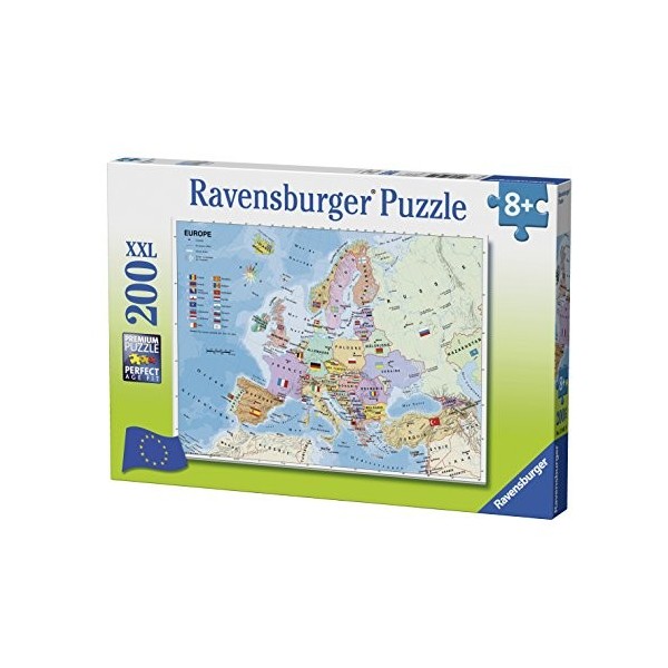 Ravensburger - Puzzle Enfant - Puzzle 200 p XXL - Carte dEurope - Dès 8 ans - 12841