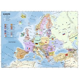 Ravensburger - Puzzle Enfant - Puzzle 200 p XXL - Carte dEurope - Dès 8 ans - 12841