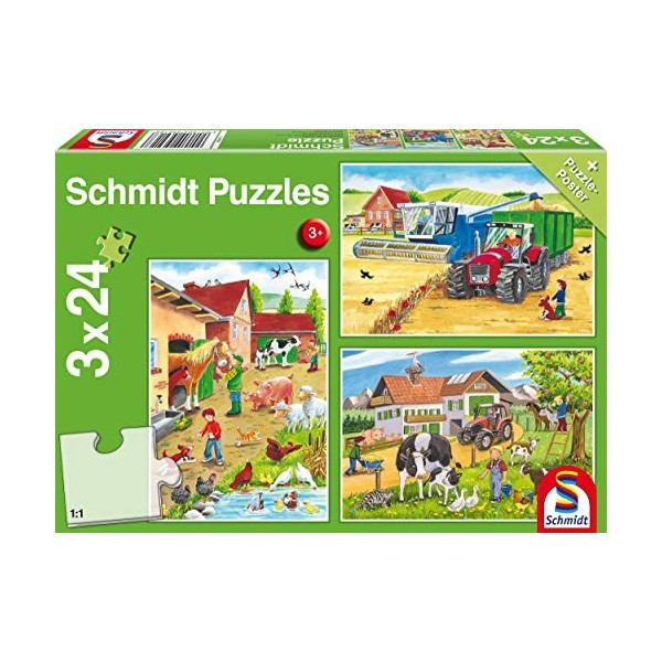 Schmidt Spiele - 56216 - À La Ferme, 3x24 Pcs