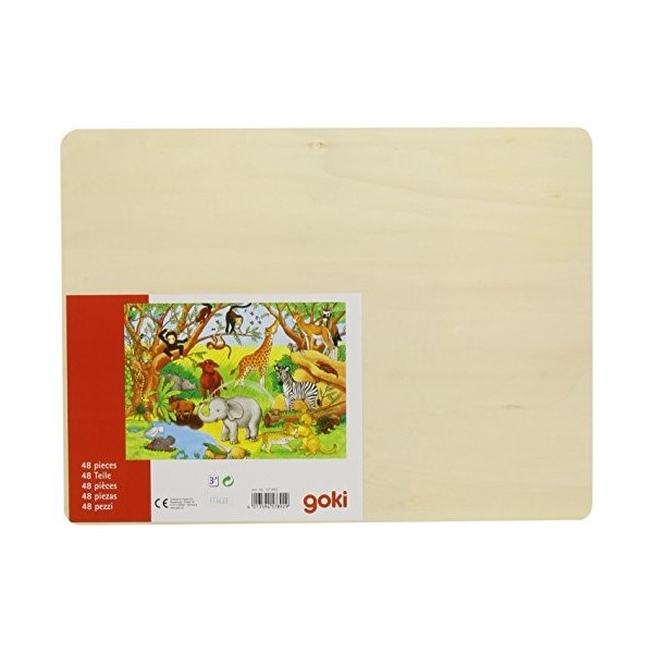 Goki - 2041640 - Puzzle En Bois À Encastrement - Afrique - 48 Pièces