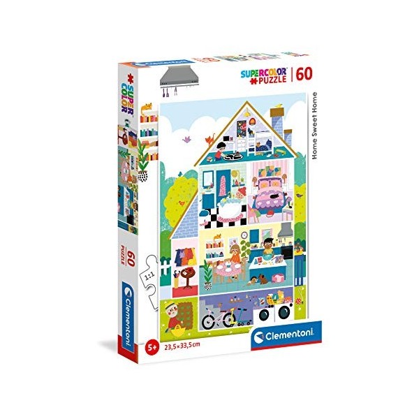 Clementoni- Puzzle Sweet Home 60pzs Does Not Apply My Home-60 pièces Enfant-fabriqué en Italie, 5 Ans et Plus, 26062, Multico