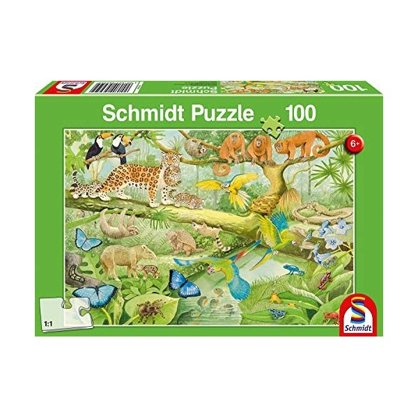 Schmidt Spiele Tropicale Non Animaux de la forêt équatoriale, 100 pcs, 56250