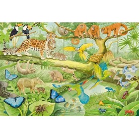Schmidt Spiele Tropicale Non Animaux de la forêt équatoriale, 100 pcs, 56250
