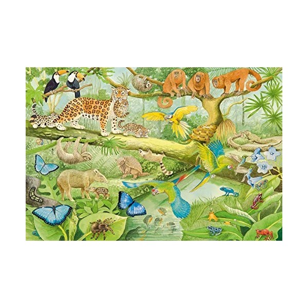 Schmidt Spiele Tropicale Non Animaux de la forêt équatoriale, 100 pcs, 56250