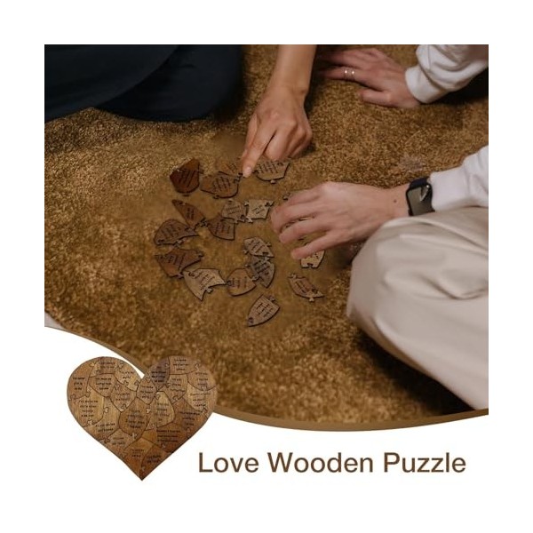 Onlynery Puzzle Cadeau d’Anniversaire en Bois,Puzzles cœur 2024 pour Adultes | Raisons pour lesquelles Je taime, Puzzles car