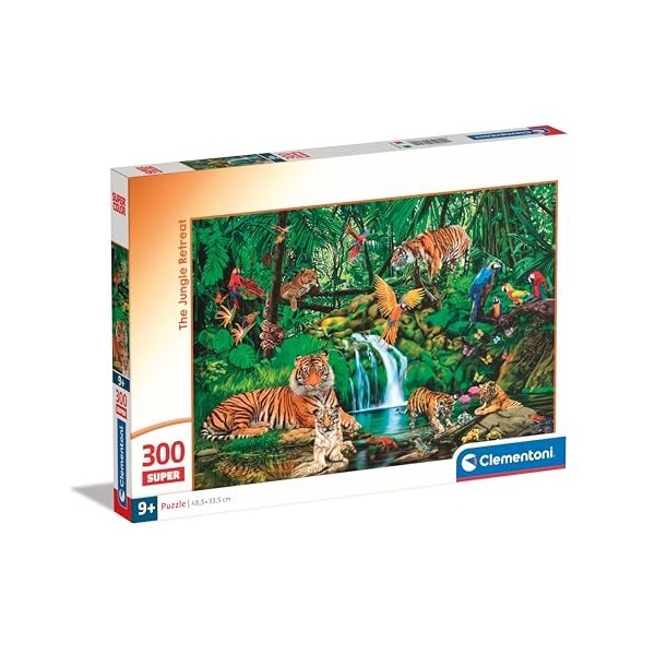 Clementoni- Supercolor The Jungle Retreat – 180 pièces Enfants 9 Ans, Puzzle Illustration, Animaux, fabriqué en Italie, 21721
