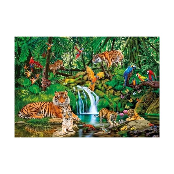 Clementoni- Supercolor The Jungle Retreat – 180 pièces Enfants 9 Ans, Puzzle Illustration, Animaux, fabriqué en Italie, 21721