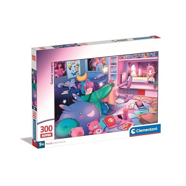 Clementoni- Supercolor Game Lovers – 180 pièces Enfants 9 Ans, Puzzle Illustration, fabriqué en Italie, 21722, Multicolore