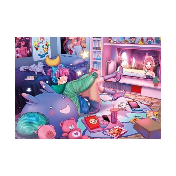 Clementoni- Supercolor Game Lovers – 180 pièces Enfants 9 Ans, Puzzle Illustration, fabriqué en Italie, 21722, Multicolore