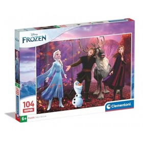 Clementoni Frozen Supercolor Disney La Reine des Neiges – 104 pièces Enfants 6 Ans, Puzzle Dessins animés, fabriqué en Italie