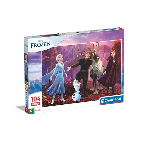 Clementoni Frozen Supercolor Disney La Reine des Neiges – 104 pièces Enfants 6 Ans, Puzzle Dessins animés, fabriqué en Italie