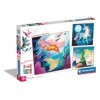 Clementoni- Supercolor Fantastic Creatures – 3 x 48 Comprend 3 48 pièces Enfants 5 Ans, Puzzle Fantaisie, Illustration, fab