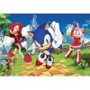 Clementoni Supercolor Sonic – 104 Maxi pièces Enfants 4 Ans, Puzzle Dessins animés, fabriqué en Italie, 25764, Multicolore