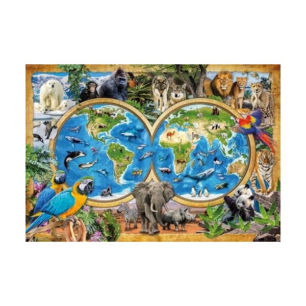 Clementoni- Supercolor The Wonderful World – 180 pièces Enfants 9 Ans, Puzzle Illustration, Animaux, fabriqué en Italie, 2172