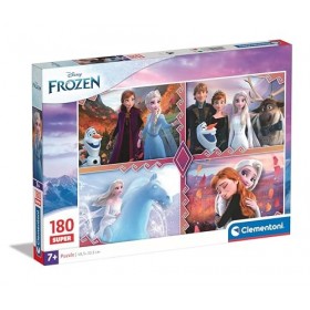 Clementoni Frozen Supercolor Disney La Reine des Neiges – 180 pièces Enfants 7 Ans, Puzzle Dessins animés, fabriqué en Italie