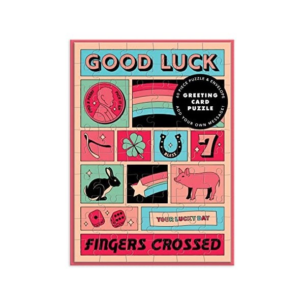 Galison 9780735367210 Good Luck Greeting Card Puzzle