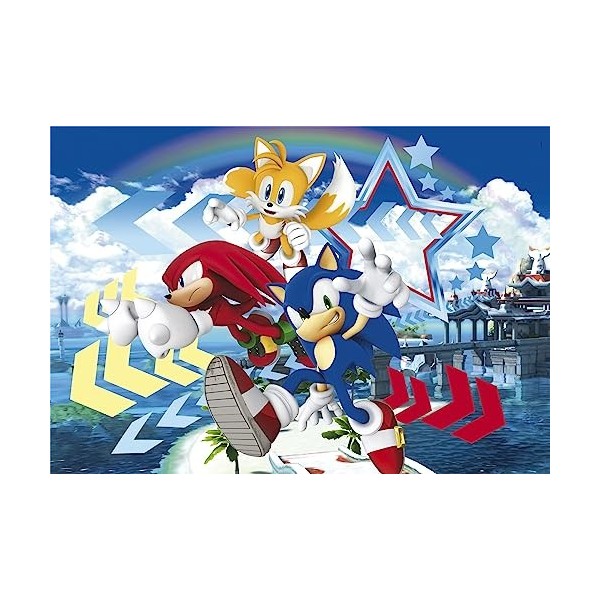 Clementoni - 27267 - Puzzle Sonic - 104 Pièces Super - Jeu Educatif, de Réflexion et de Patience - Image de Qualité - 48,5 x 