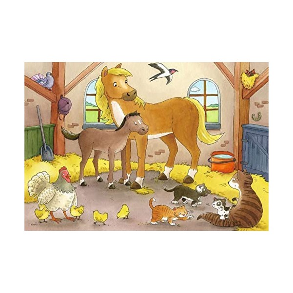 Ravensburger - 07590 4 - Puzzle - Heureuses Familles DAnimaux - 2 x 12 Pièces