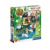 Clementoni- Leo &Tig Supercolor Tig-2x20 boîte de 2 20 pièces , Puzzle Dessin animé-fabriqué en Italie, Enfants 3 Ans et Plu