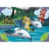 Clementoni- Leo &Tig Supercolor Tig-2x20 boîte de 2 20 pièces , Puzzle Dessin animé-fabriqué en Italie, Enfants 3 Ans et Plu