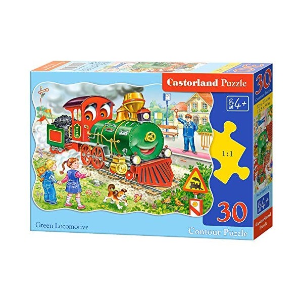 Castorland Green Locomotive B-03433-1 Puzzle 30 pièces Multicolore