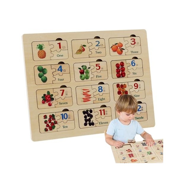 Samuliy Puzzle dapprentissage des nombres pour Tout-Petits - Puzzle cognitif des nombres,Tableau dactivités, Jouets de déve