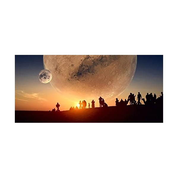 70 Pièces Puzzles pour Adultes, Puzzles Colorés Lune et Foule pour Enfants et Adolescents à partir de 12 Ans, Art de Puzzle D