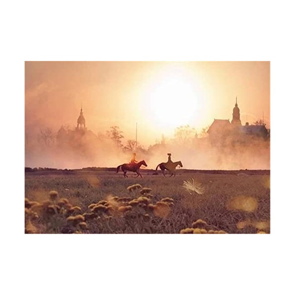 Puzzles pour Adultes Puzzle en Bois de 70 Pièces - Cadeau de Puzzle de Trois Chevaux-20x15cm 7.87x5.90inch 
