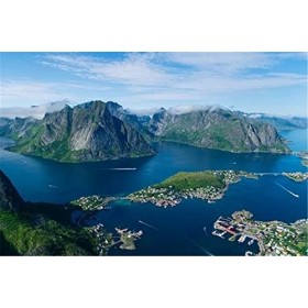 Puzzle 70 pièces - Puzzles pour Adultes - Puzzles pour Enfants Puzzles en Bois Jeux Norvège - Puzzles des îles Lofoten 70 piè