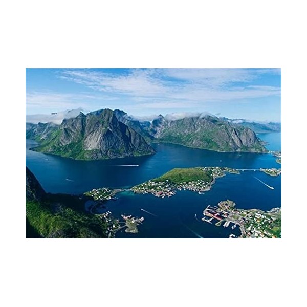 Puzzle 70 pièces - Puzzles pour Adultes - Puzzles pour Enfants Puzzles en Bois Jeux Norvège - Puzzles des îles Lofoten 70 piè