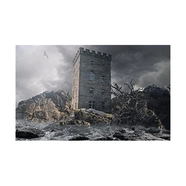 Puzzle 70 pièces, Puzzle de Sol Ville au Bord de la rivière pour Enfants adultes-20x15cm 7.87x5.90inch 