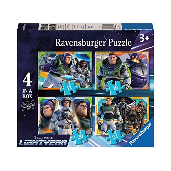 Ravensburger Disney Pixar Buzz Lightyear Jigsaw Puzzles for Kids Age 3 Years Up - 4 in a Box 12, 16, 20, 24 Pieces 
