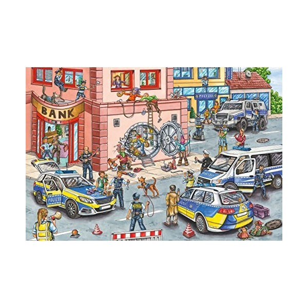 Schmidt Spiele 56450 opération policière, Puzzle 100 pièces pour Enfants, Taille Unique