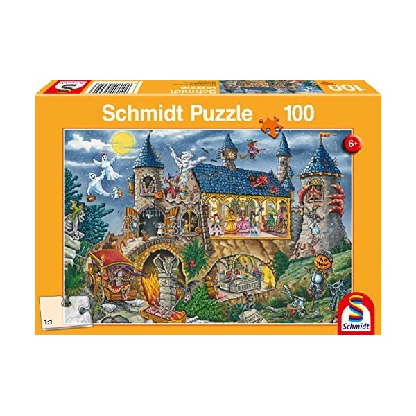 Schmidt Spiele 56451 château fantôme, Puzzle pour Enfants 100 pièces, Taille Unique