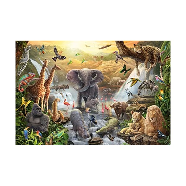 Schmidt Spiele 56454 Animaux en Afrique, 60 pièces Puzzle pour Enfants, Coloré