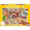 Schmidt Spiele 56449 Caserne de Pompiers, Puzzle pour Enfants 60 pièces, Taille Unique