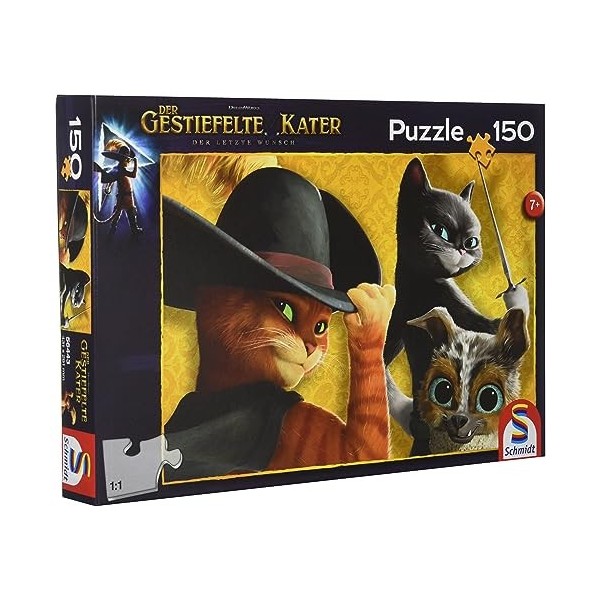 Schmidt Spiele- Cat 56443 Le Chat Botté et Ses Amis, Puzzle pour Enfants avec 150 pièces, Taille Unique