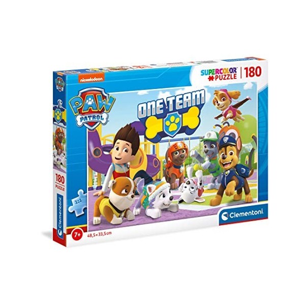 Clementoni- Puzzle Patrulla Canina Paw Patrol 180pzs PatPatrouille-180 pièces Enfant-fabriqué en Italie, 7 Ans et Plus, 2930