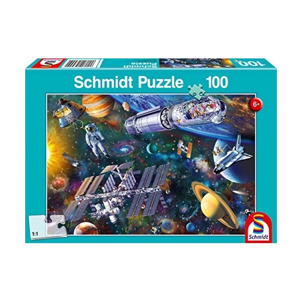 Schmidt Spiele 56455 Space Fun, 100 pièces Puzzle pour Enfants, Coloré