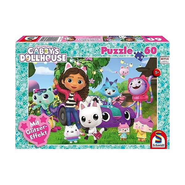 Schmidt Spiele 56474 Puzzle à Paillettes, Amis Joyeux, 60 pièces, Coloré