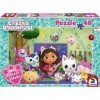 Schmidt Spiele 56472 Gabbys Dollhouse, Puzzle Glizer MIAU-Zig, 40 pièces pour Enfants, Coloré