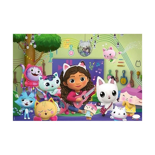 Schmidt Spiele 56472 Gabbys Dollhouse, Puzzle Glizer MIAU-Zig, 40 pièces pour Enfants, Coloré