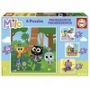 Educa - Lot de 4 Puzzles progressifs pour Enfants de 12 à 25 pièces : Milo. Taille : 16 x 16 cm. Recommandé à partir de 3 Ans