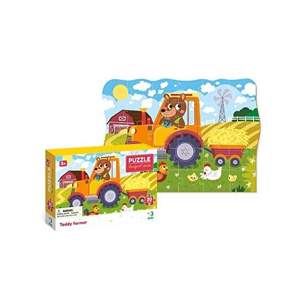 Puzzle Teddy Farmer pour enfants de 3 ans et plus - 30 pièces - Dodo éducatif pour garçons et filles