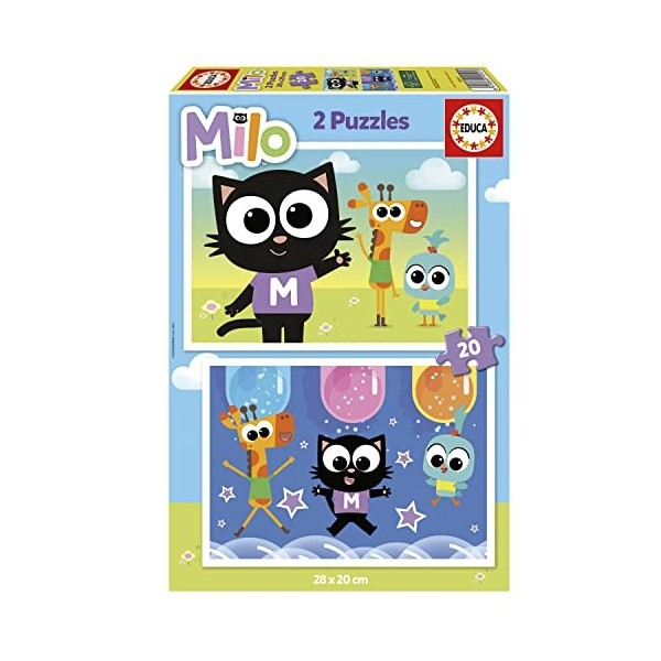 Educa - Lot de 2 Puzzles pour Enfants de 20 pièces avec Les Images de Milo et Ses Amis. Taille : 28 x 20 cm. Recommandé pour 