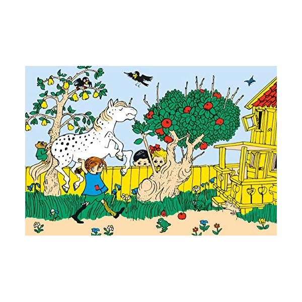 Schmidt Spiele 56446 Pippi Longstocking, la Fille la Plus Forte du Monde, 60 pièces Puzzle pour Enfants, Coloré