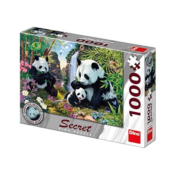 Dino Toys DINR7 532632 Dino Secret Puzzle: Pandas 1000 pièces, Multicolore